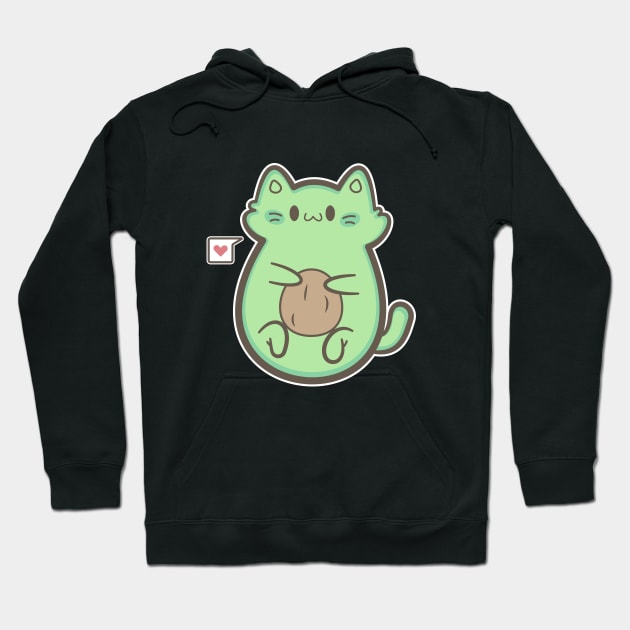 avocado cat Hoodie by ArtStopCreative